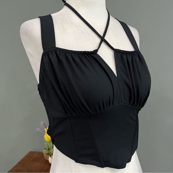 L.A HEARTS Cropped Tank Top with Neck Tie Up - Picture 2 of 11